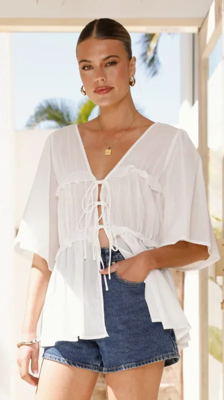 Raya Top - White sold by Billy J