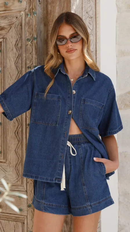 Adia Top and Shorts Set - Dark Denim sold by Billy J