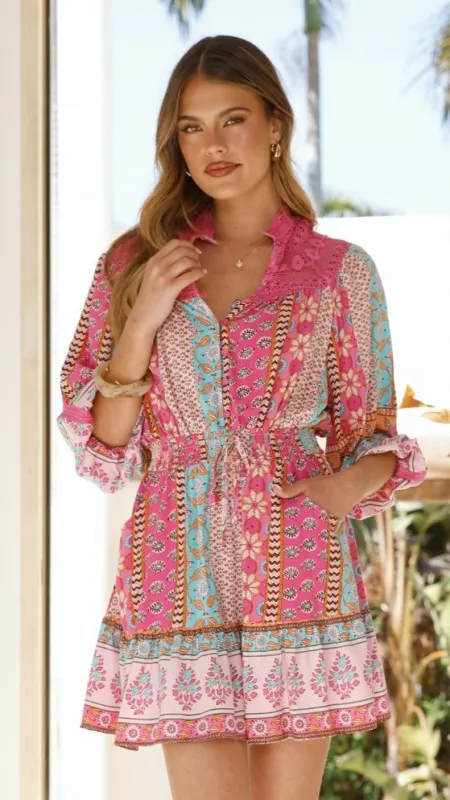 Alevya Mini Dress - Cedella Print sold by Billy J