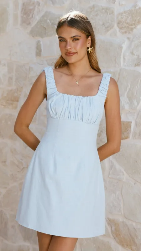 Adley Mini Dress - Blue sold by Billy J