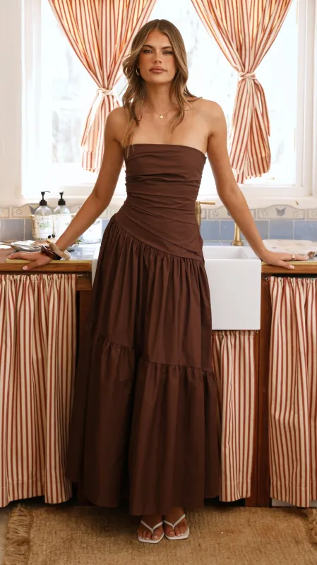 Lola Maxi Dress - Chocolate sold by Billy J