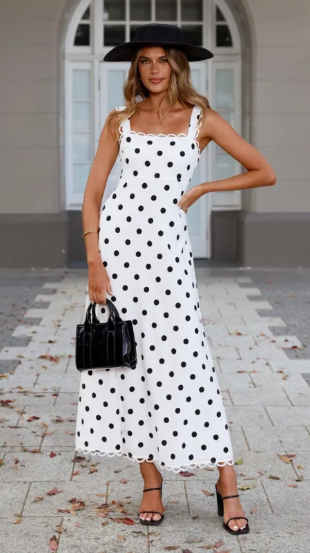 Milani Maxi Dress - White Polka sold by Billy J