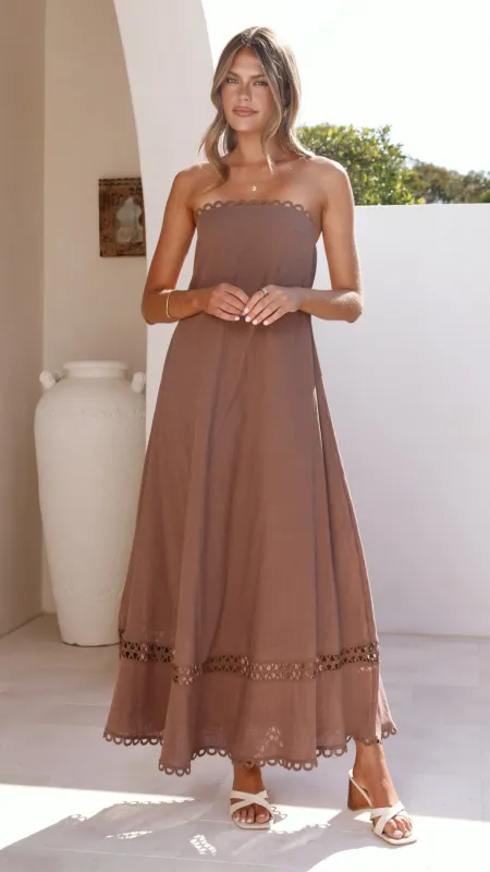 Sandra Maxi Dress - Brown sold by Billy J