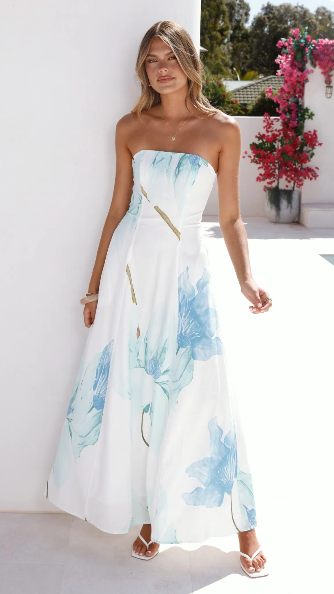 Lila Strapless Maxi Dress - Wildflower Blue sold by Billy J product image thumbnail 4
