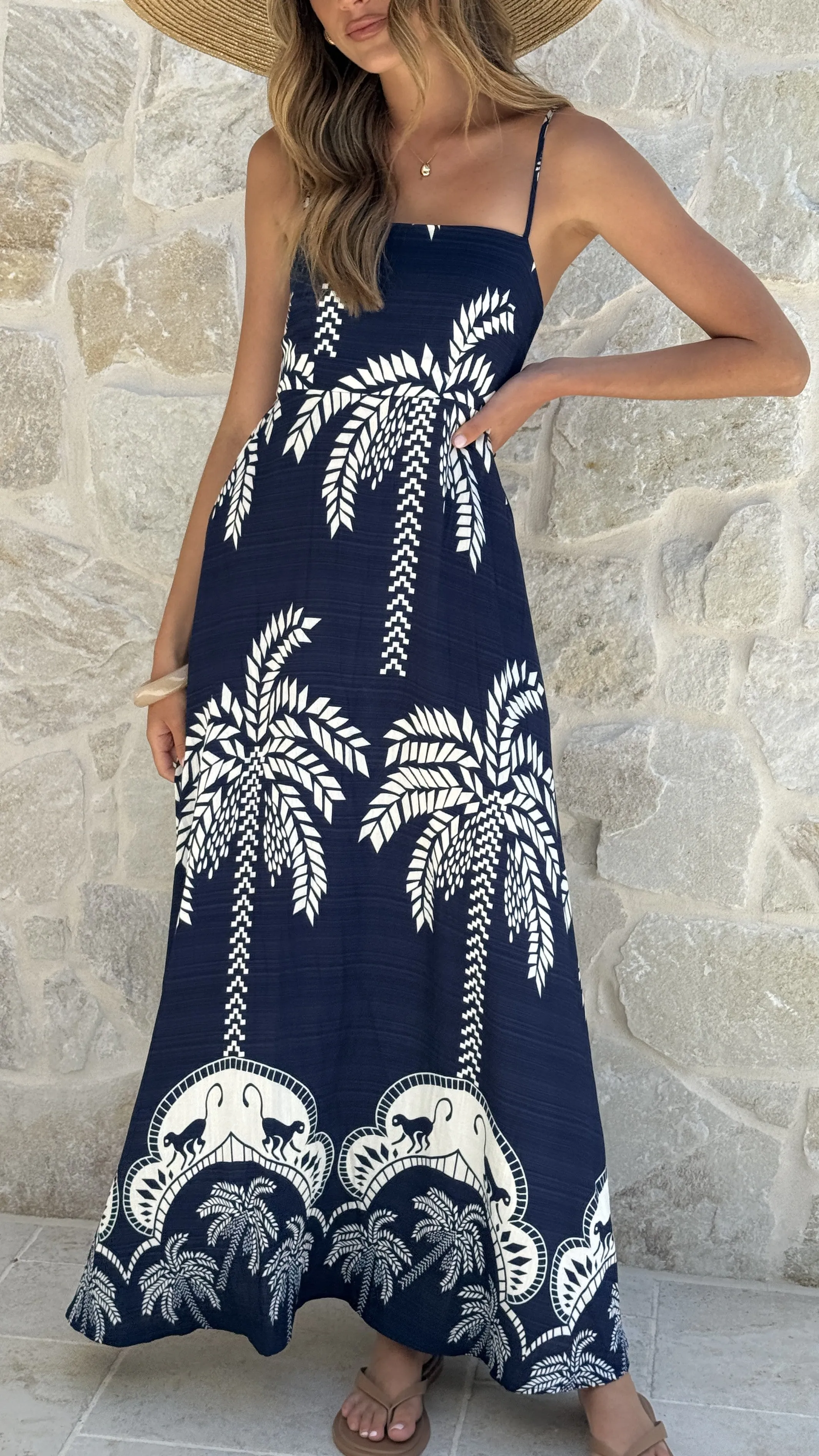 Jaylene Maxi Dress - Navy Bahamas sold by Billy J product image thumbnail 5