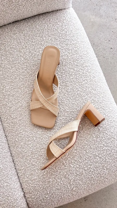 Camila Heel - Natural Raffia sold by Billy J