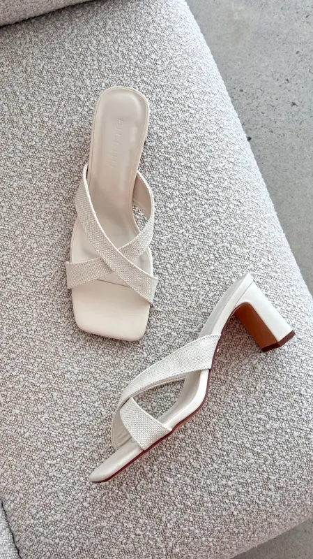 Camila Heel - Ivory Linen sold by Billy J