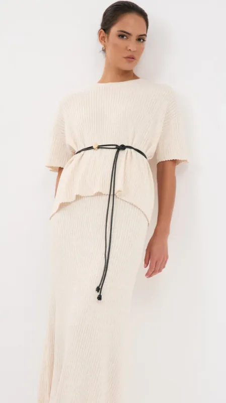 Metal Disc Tie Front Belt - Black sold by Billy J