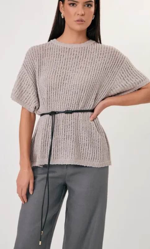 Tie Front Metal Ends Belt - Black sold by Billy J