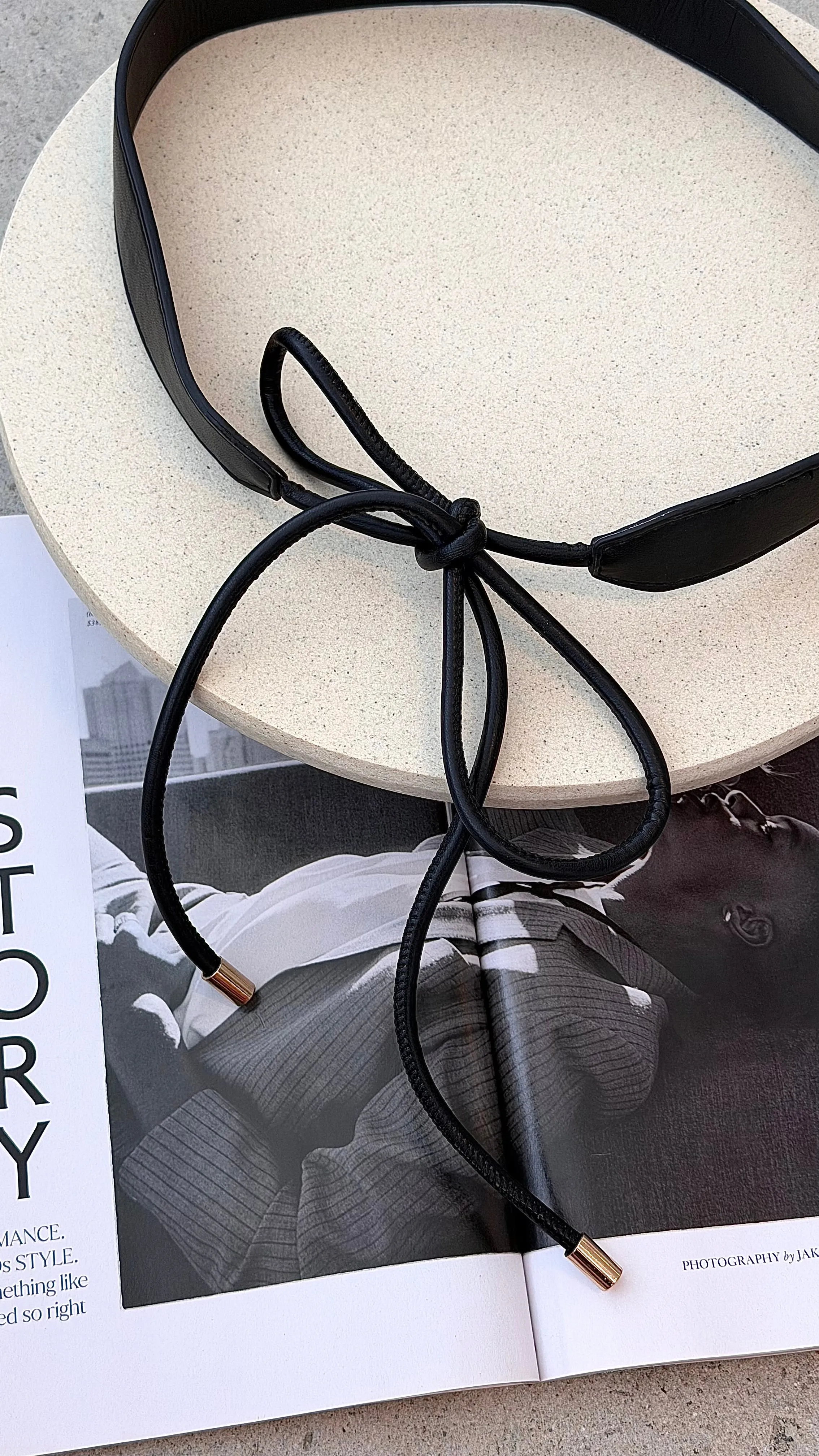 Tie Front Wide Back Belt - Black sold by Billy J product image thumbnail 3