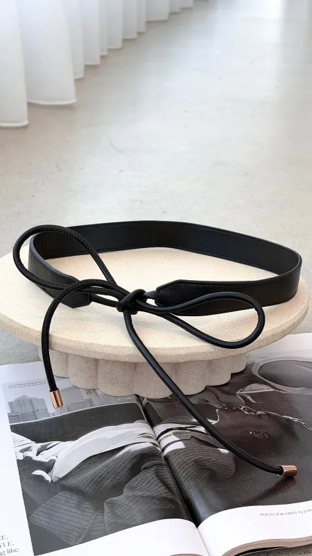 Tie Front Wide Back Belt - Black sold by Billy J