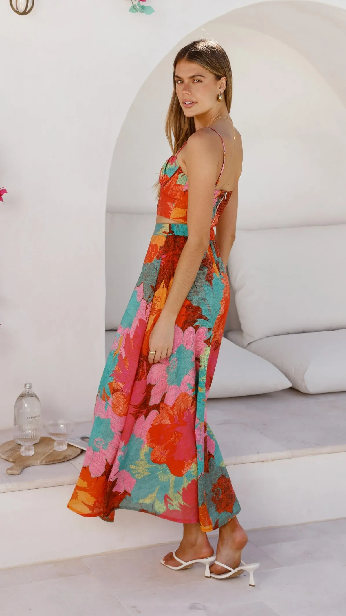 Rixie Maxi Skirt - Orange Floral sold by Billy J product image thumbnail 2