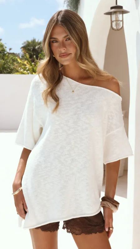 Keisha Off The Shoulder Top - White sold by Billy J
