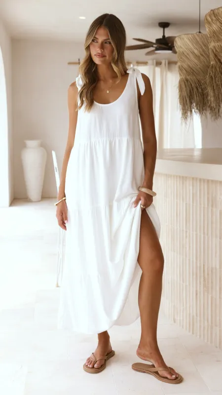 Jaliyah Midi Dress - White sold by Billy J