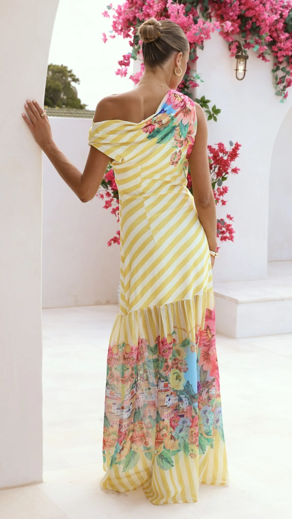 Vista Off Shoulder Maxi Dress - Positano Lemon sold by Billy J product image thumbnail 2