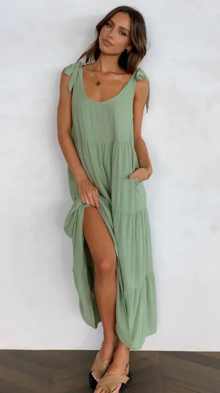 Jaliyah Midi Dress - Sage sold by Billy J