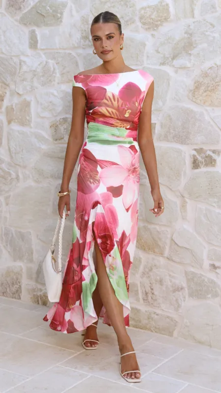 Amity Maxi Dress - Pink/Green Floral sold by Billy J