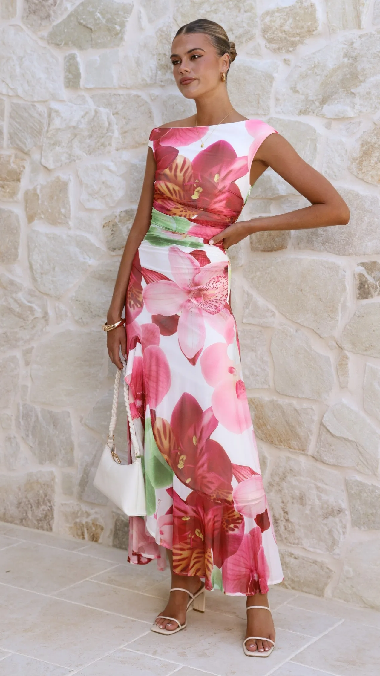 Amity Maxi Dress - Pink/Green Floral sold by Billy J product image thumbnail 3