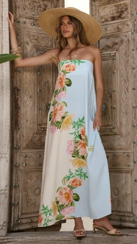 Ellea Maxi Dress - Botanical Bliss Blue sold by Billy J