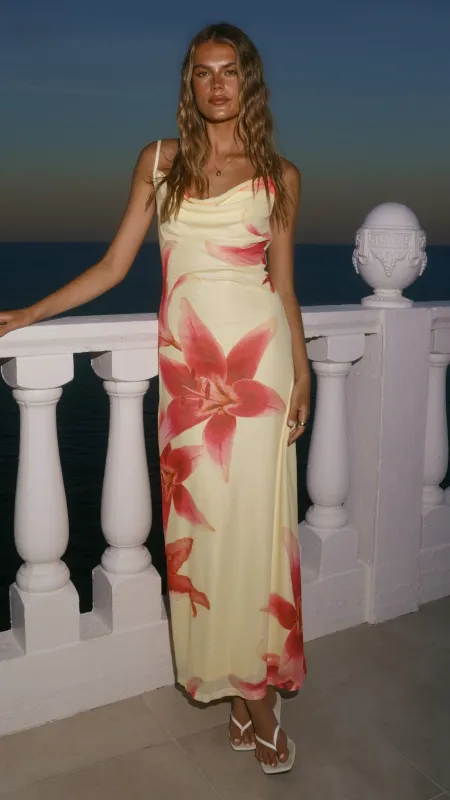 Nina Maxi Dress - Yellow Paradise sold by Billy J
