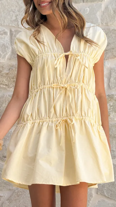 Avalee Mini Dress - Yellow sold by Billy J