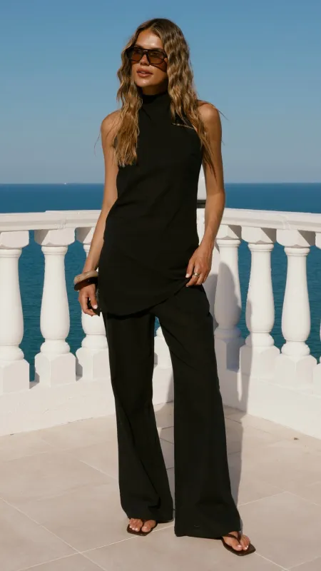 Clover Halter Top and Pants Set - Black sold by Billy J