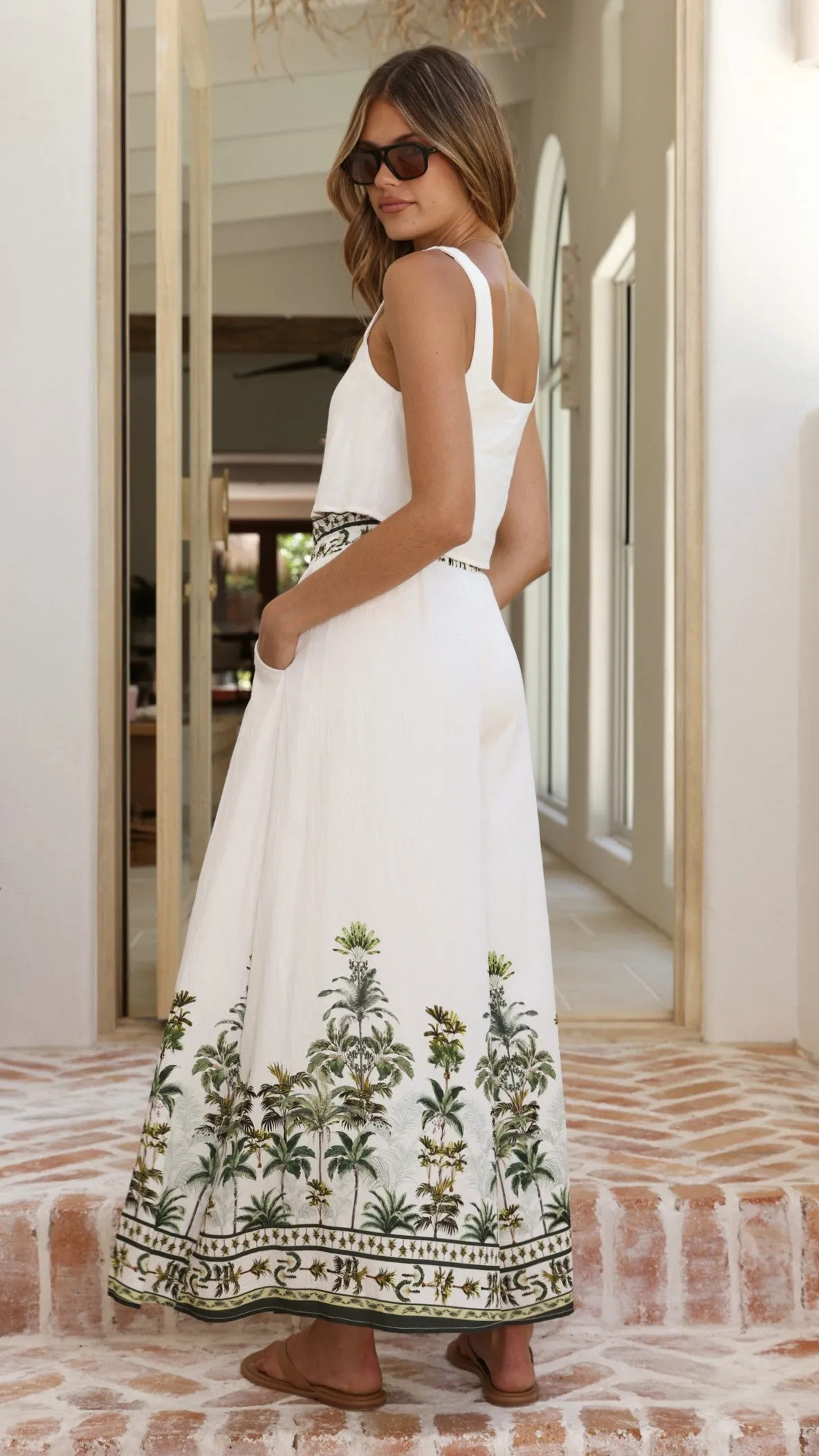 Avery Wide Leg Pants - Palm Garden sold by Billy J product image thumbnail 2