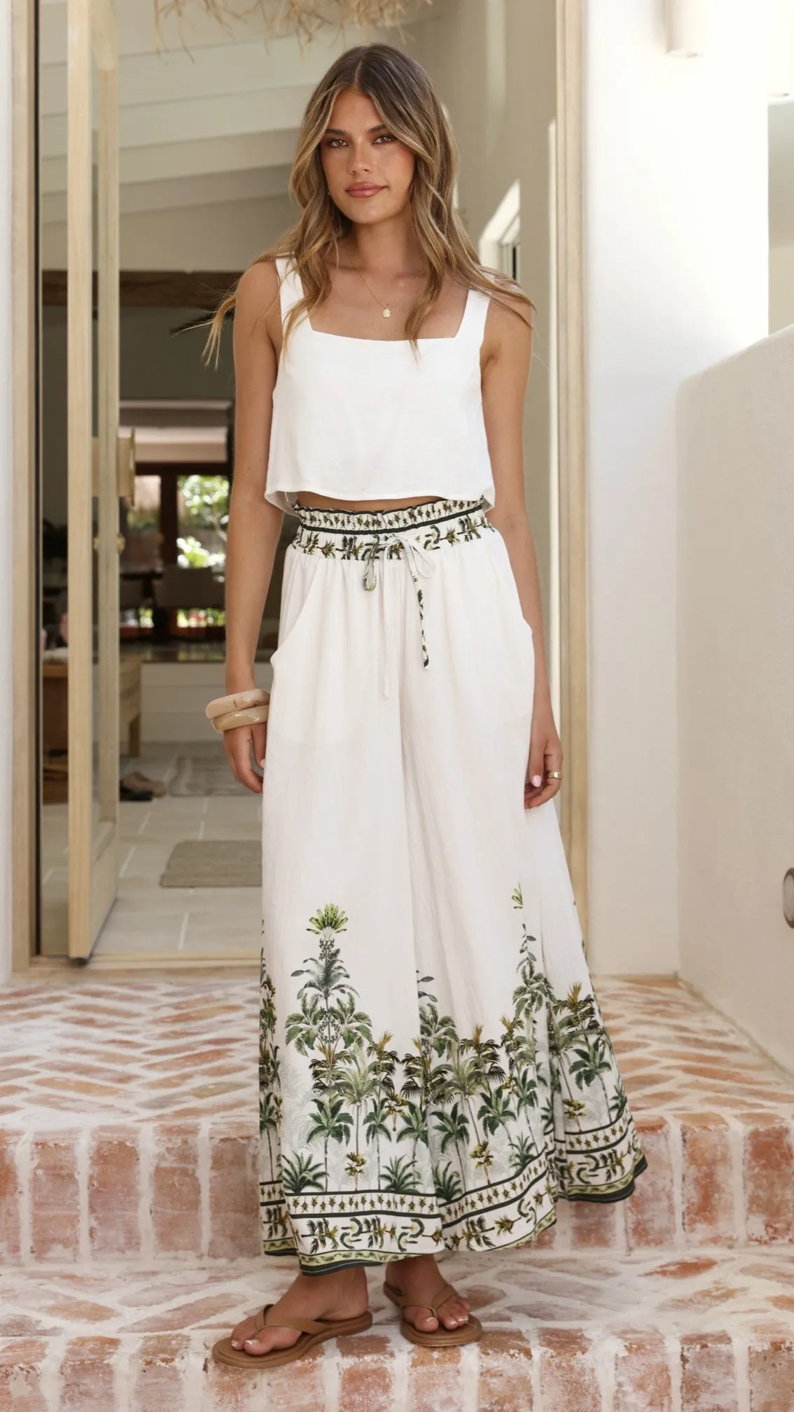 Avery Wide Leg Pants - Palm Garden sold by Billy J product image thumbnail 5