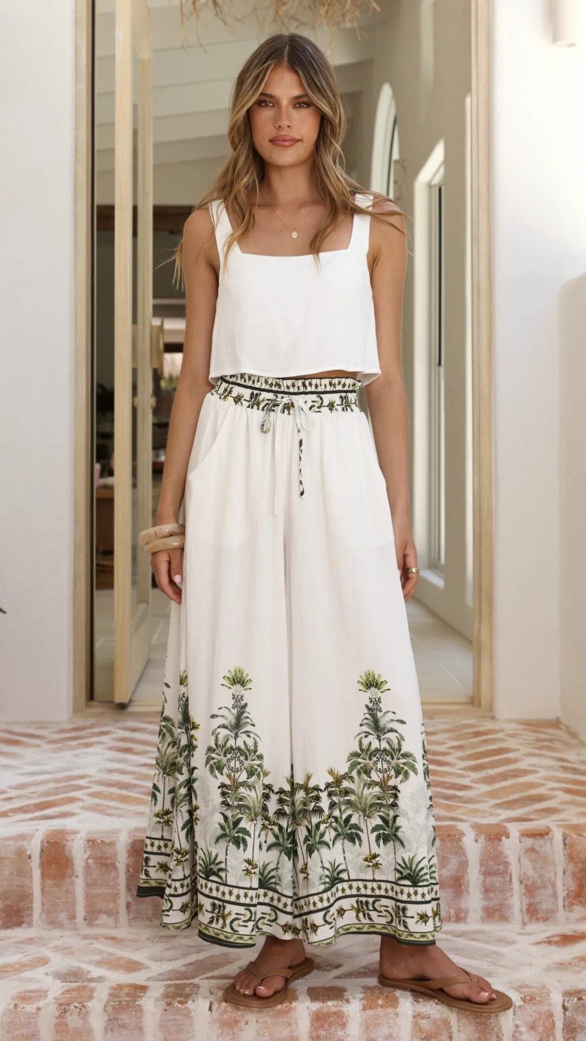 Avery Wide Leg Pants - Palm Garden sold by Billy J product image thumbnail 4