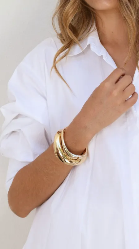 Selena Chunky Bangles 2 Pack - Gold sold by Billy J