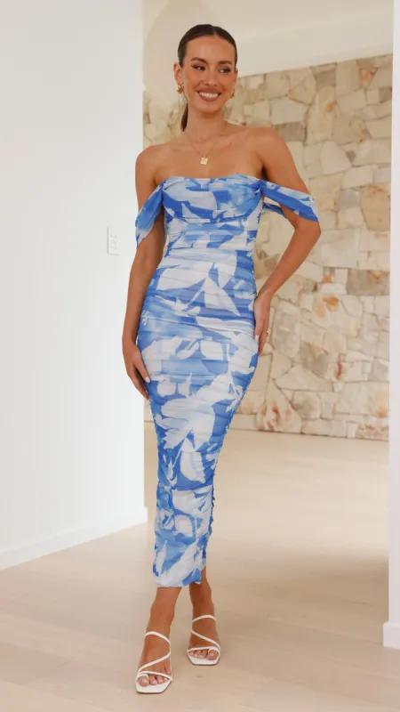 Kylie Maxi Dress - Blue Floral sold by Billy J