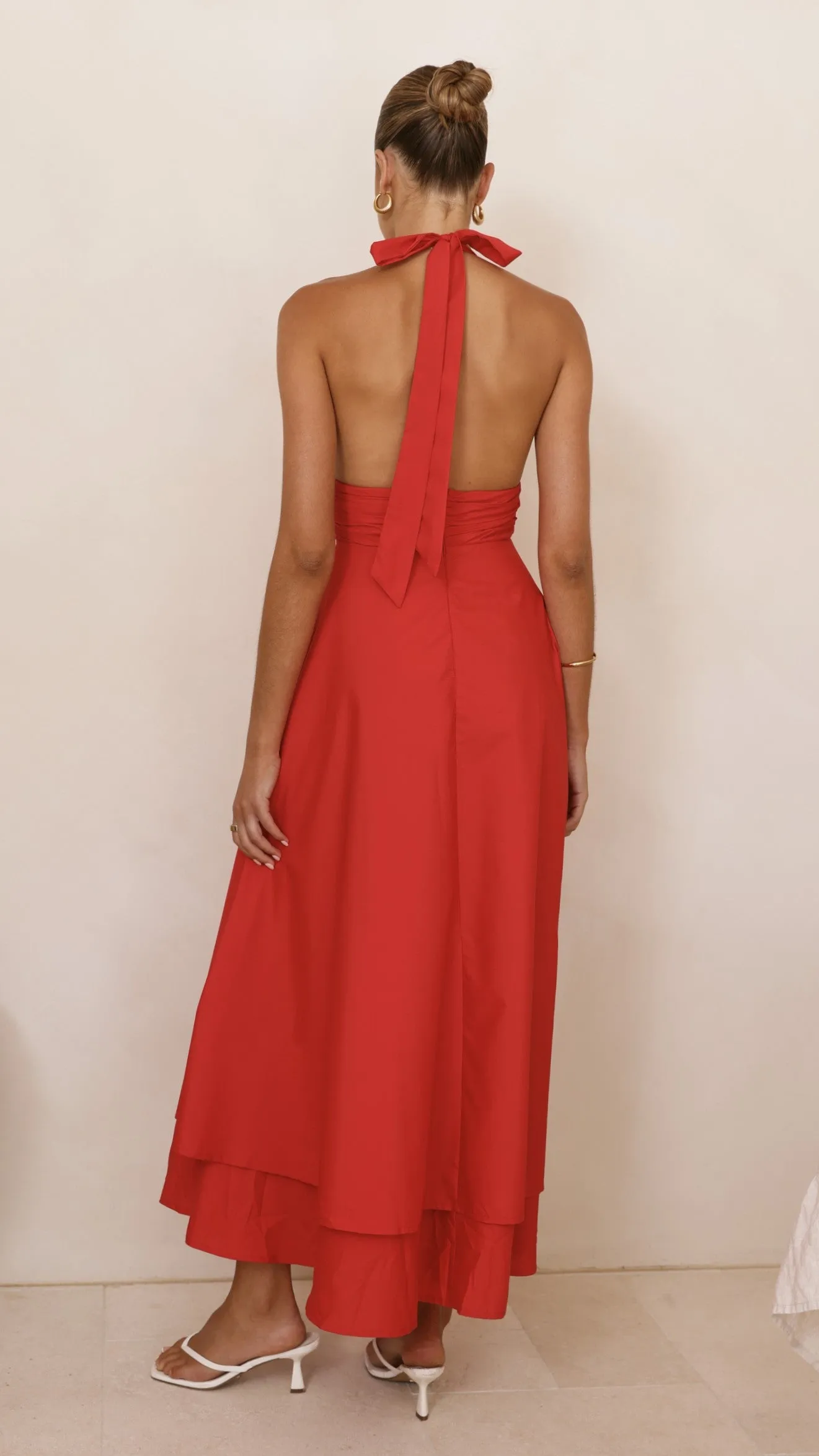 Kathy Halter Neck Maxi Dress - Red sold by Billy J product image thumbnail 2