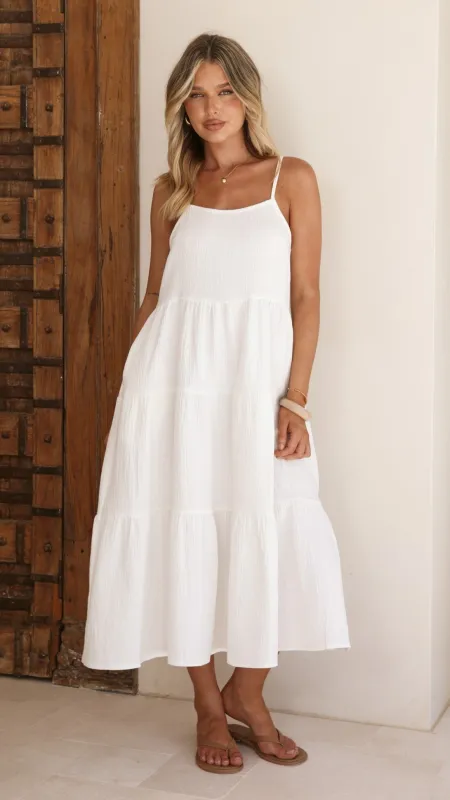 Kara Midi Dress - White sold by Billy J