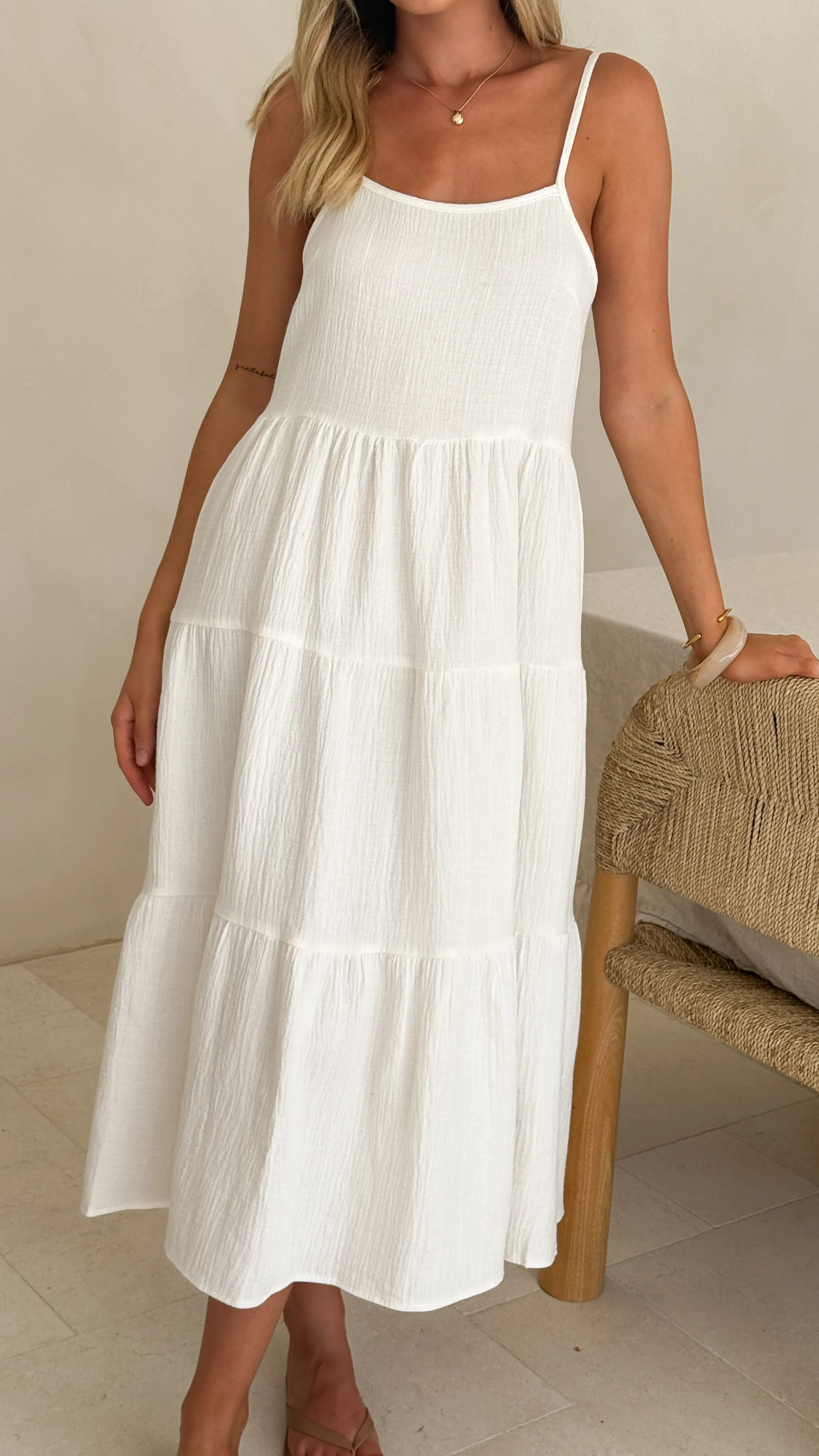 Kara Midi Dress - White sold by Billy J product image thumbnail 4