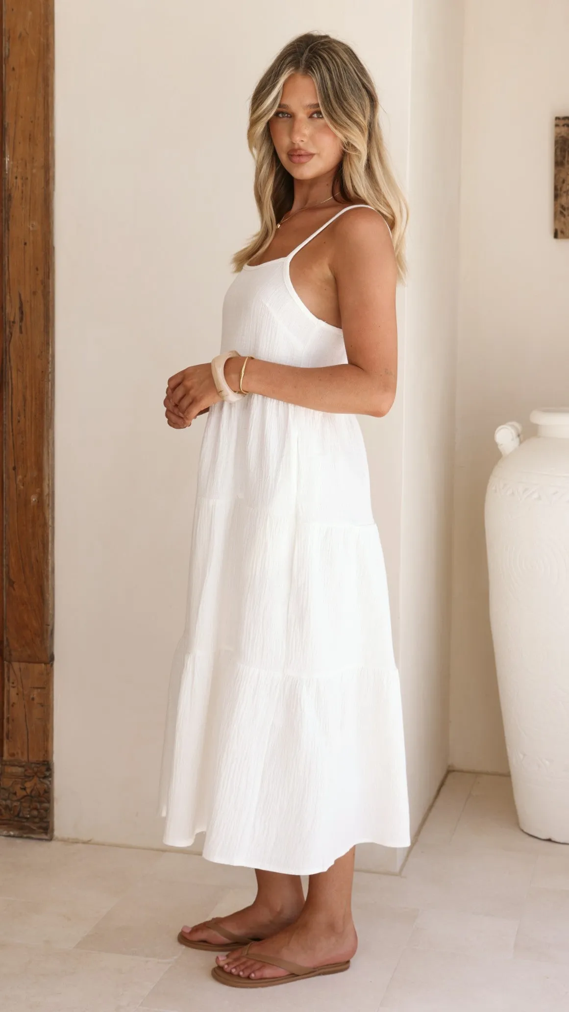 Kara Midi Dress - White sold by Billy J product image thumbnail 3