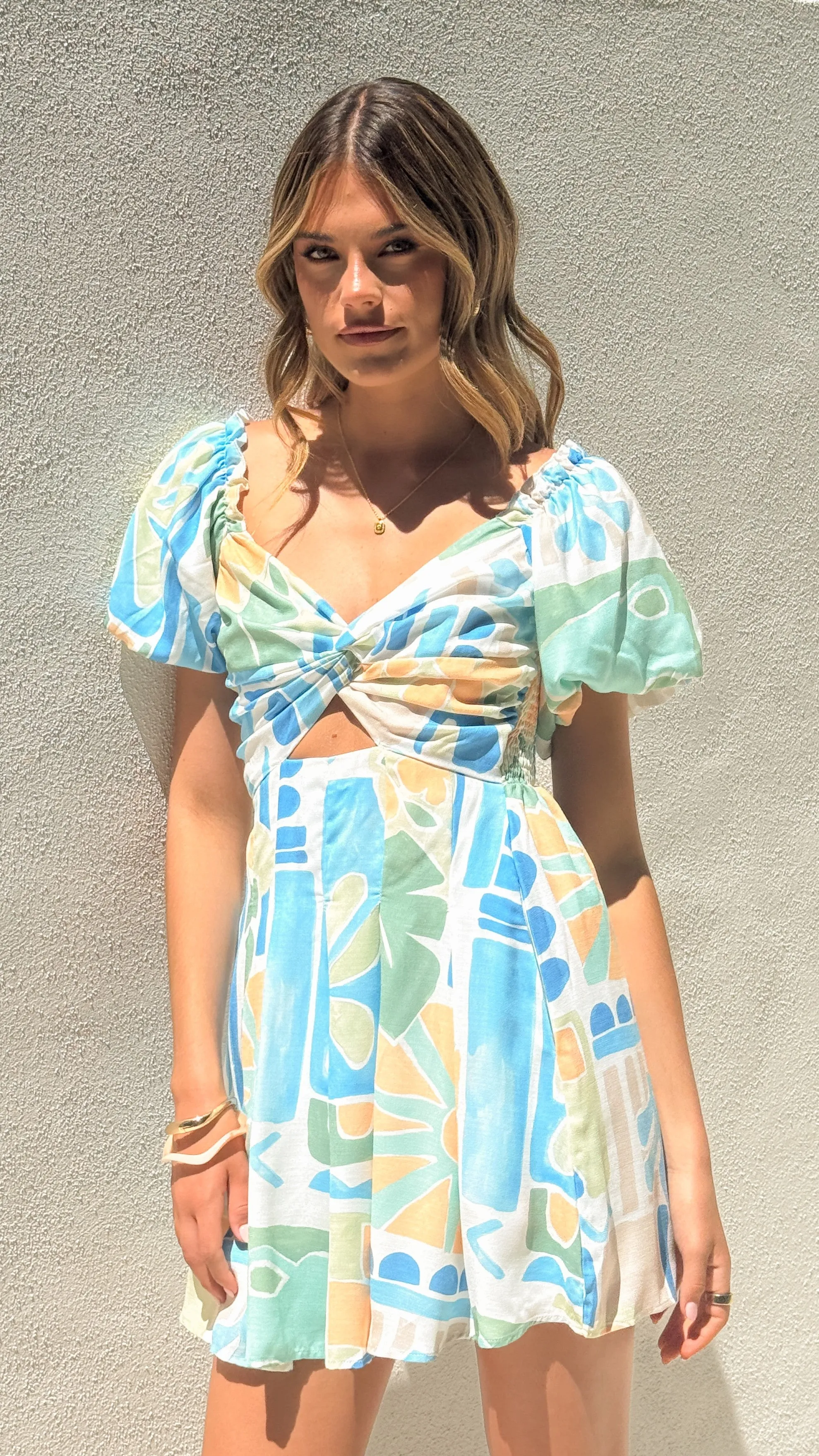 Tasha Puff Sleeve Mini Dress - Summer Breeze sold by Billy J product image thumbnail 4