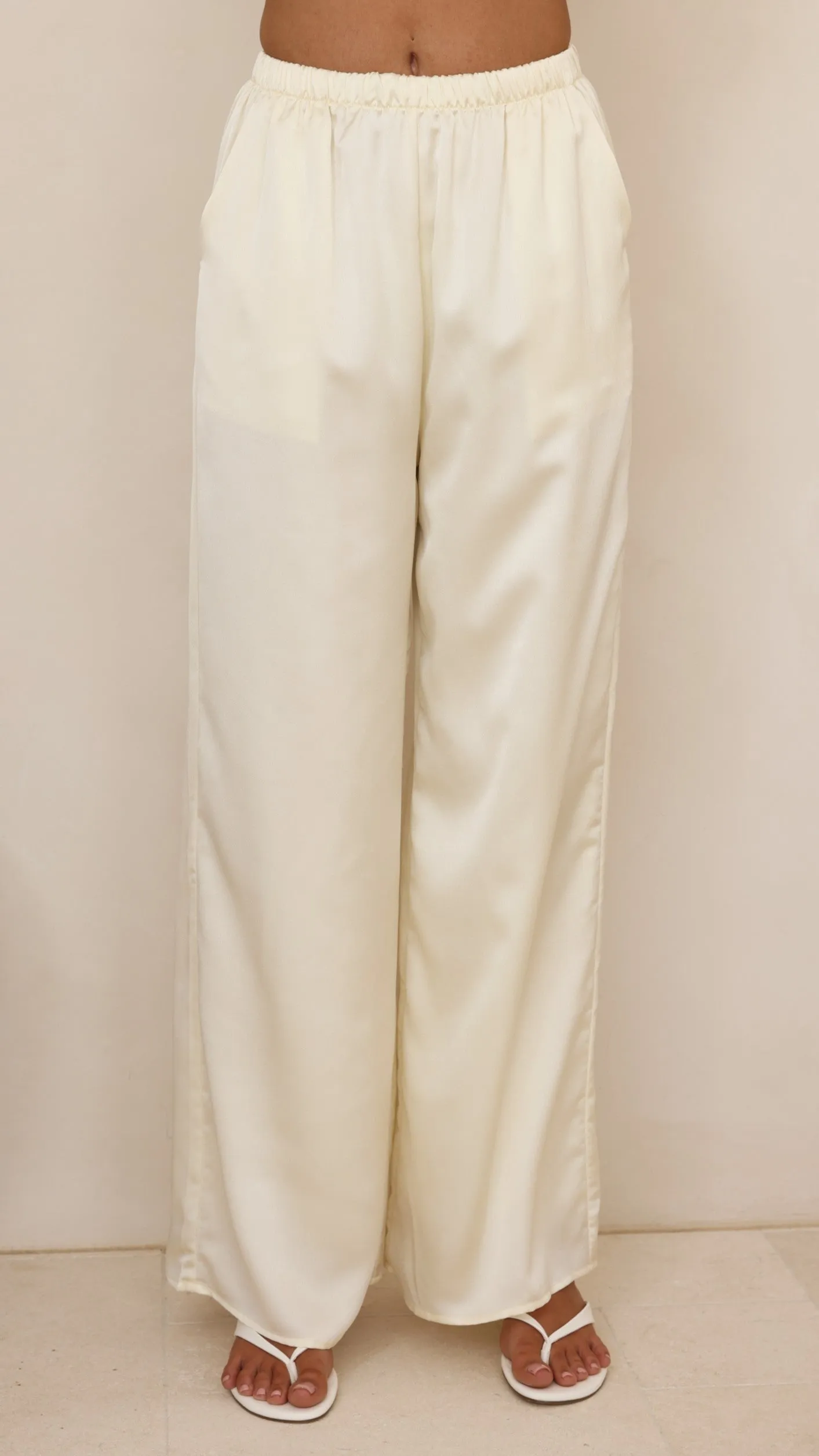 Hayleigh Asymmetrical Top and Pants Set - Cream/Lace sold by Billy J product image thumbnail 3