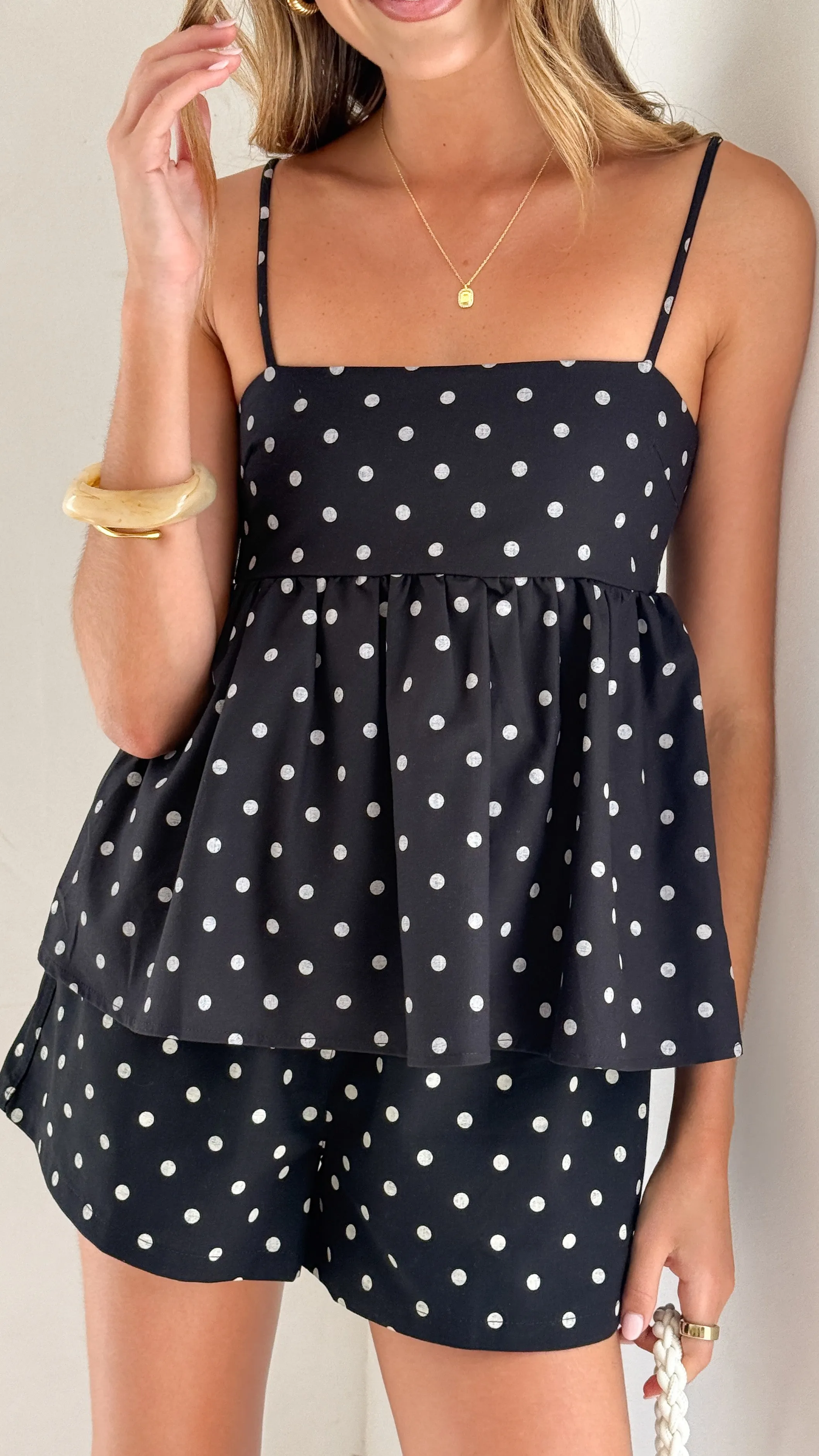 Fiana Top - Black/White Polka Dot sold by Billy J