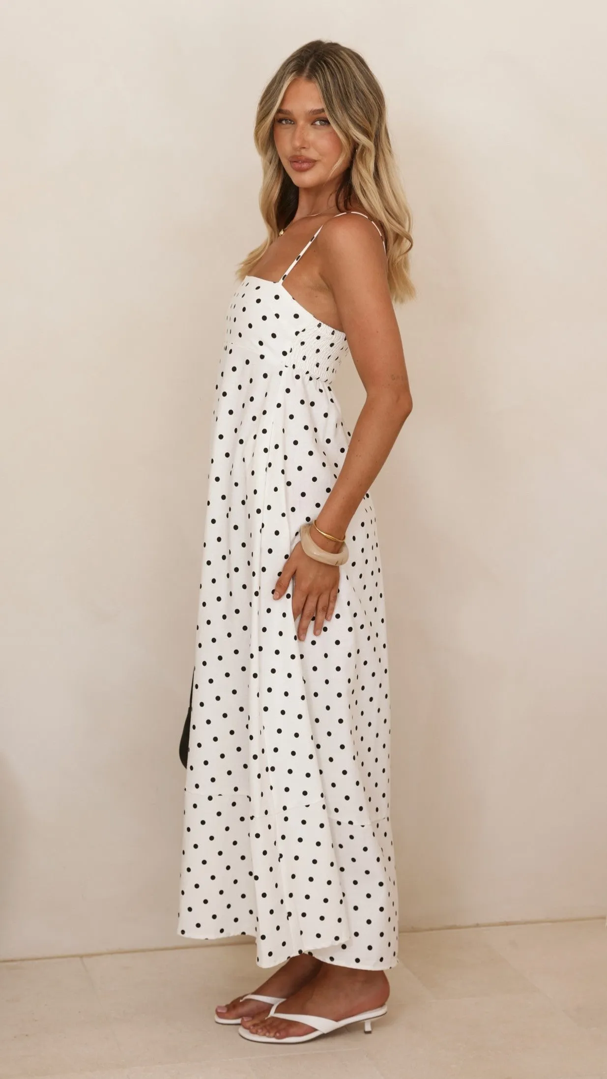 Elie Maxi Dress - White/Black Polka Dot sold by Billy J product image thumbnail 5