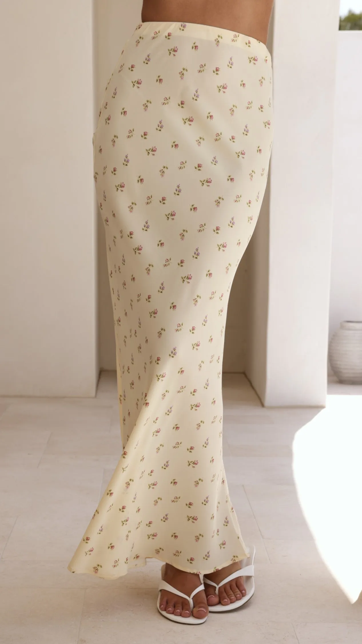 Yumi Oversized Tee and Sheer Skirt Set - White/Yellow Floral sold by Billy J product image thumbnail 2