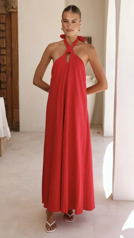 Tavia Maxi Dress - Red sold by Billy J