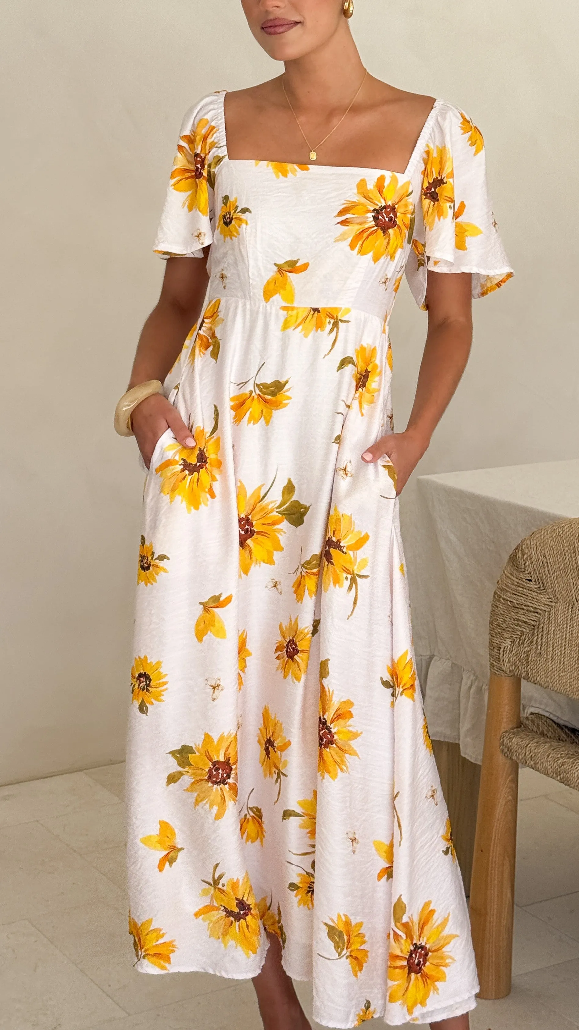 Vivian Maxi Dress - Sunflower Print sold by Billy J product image thumbnail 4