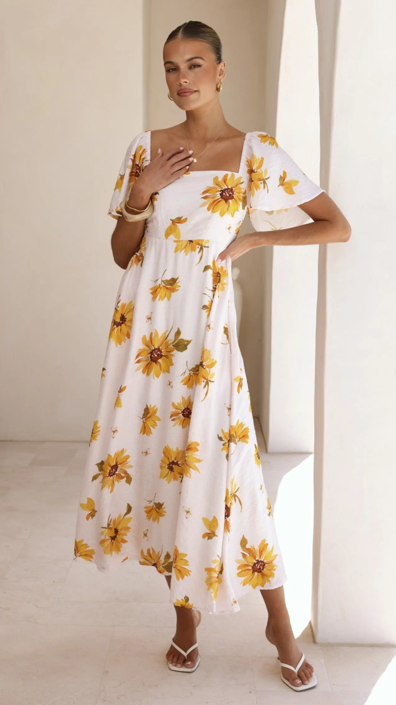 Vivian Maxi Dress - Sunflower Print sold by Billy J product image thumbnail 3