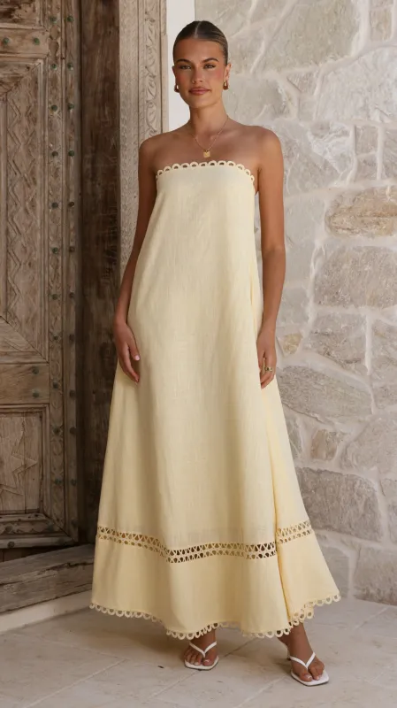 Sandra Maxi Dress - Yellow made by Billy J