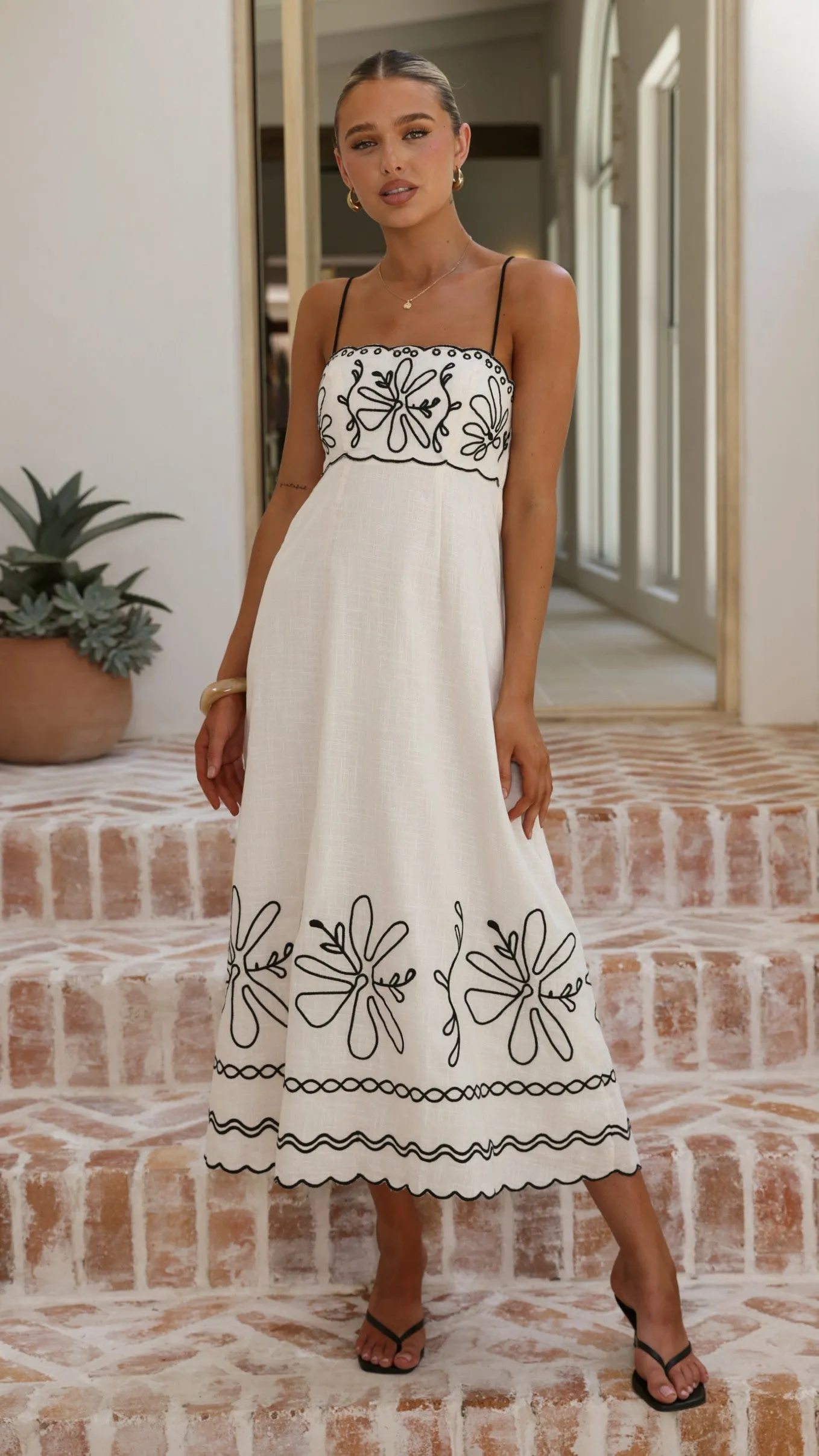 Mira Maxi Dress - White/Black sold by Billy J product image thumbnail 3
