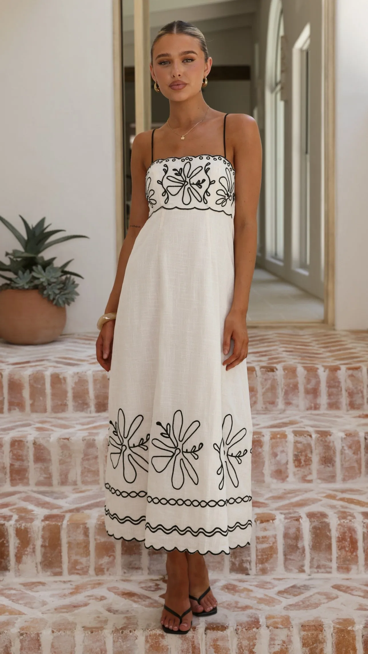 Mira Maxi Dress - White/Black sold by Billy J product image thumbnail 5