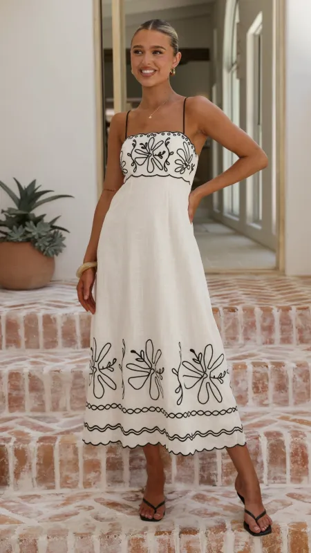 Mira Maxi Dress - White/Black sold by Billy J