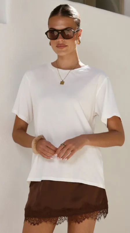 Elizabella Lace Mini Skirt - Chocolate sold by Billy J