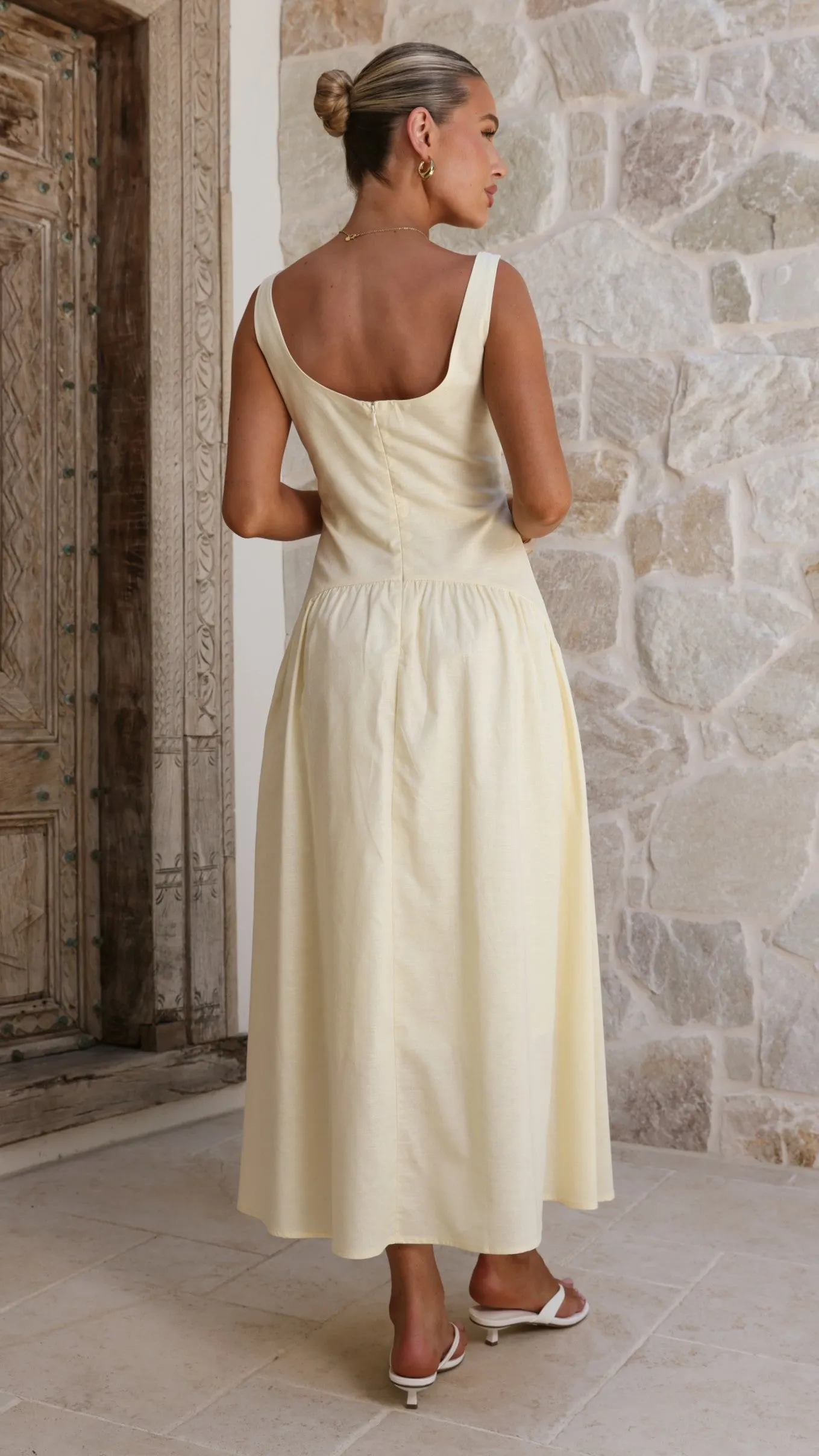 Lucy Drop Waist Maxi Dress - Butter sold by Billy J product image thumbnail 2