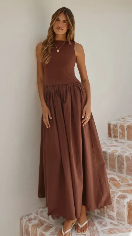 Alita Maxi Dress - Chocolate sold by Billy J